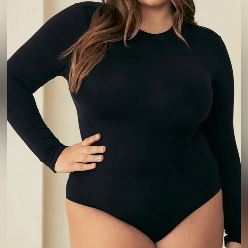 NWT Pinsy Long Sleeve Crew Neck Butter Sculpt Seamless Shapewear Bodysuit 1X $92